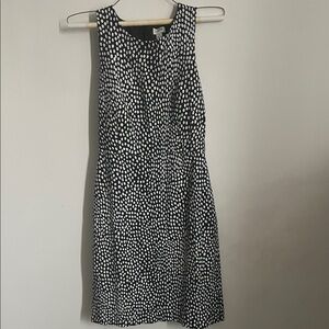 J. Crew Monochrome Dotted Midi Dress